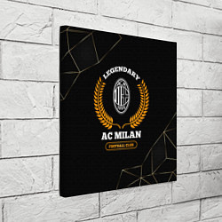 Холст квадратный Лого AC Milan и надпись legendary football club на, цвет: 3D-принт — фото 2