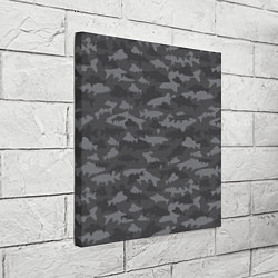 Холст квадратный Тёмный камуфляж из рыб, цвет: 3D-принт — фото 2