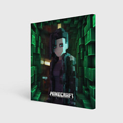 Холст квадратный Minecraft matrix, цвет: 3D-принт