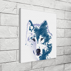 Холст квадратный Волк темно-синий, цвет: 3D-принт — фото 2
