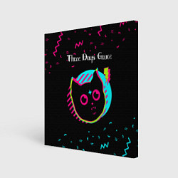 Холст квадратный Three Days Grace - rock star cat, цвет: 3D-принт