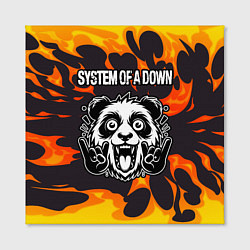 Холст квадратный System of a Down рок панда и огонь, цвет: 3D-принт — фото 2