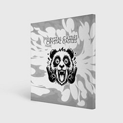Холст квадратный Crystal Castles рок панда на светлом фоне, цвет: 3D-принт
