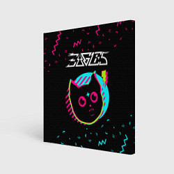 Холст квадратный Eagles - rock star cat, цвет: 3D-принт