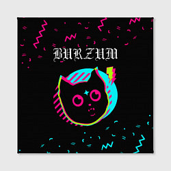 Холст квадратный Burzum - rock star cat, цвет: 3D-принт — фото 2