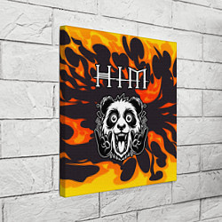 Холст квадратный HIM рок панда и огонь, цвет: 3D-принт — фото 2