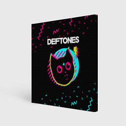 Холст квадратный Deftones - rock star cat, цвет: 3D-принт
