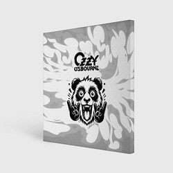 Холст квадратный Ozzy Osbourne рок панда на светлом фоне, цвет: 3D-принт