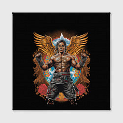 Холст квадратный Муай-Тай боец с золотыми крыльями, цвет: 3D-принт — фото 2