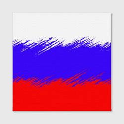 Холст квадратный Триколор штрихи, цвет: 3D-принт — фото 2
