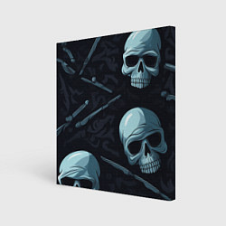 Холст квадратный Черепа и ножи, цвет: 3D-принт