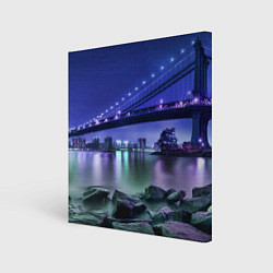 Холст квадратный Вечерняя Америка - мост, цвет: 3D-принт