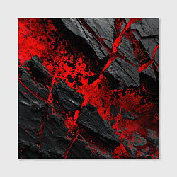 Холст квадратный Красные разломы черных камней, цвет: 3D-принт — фото 2