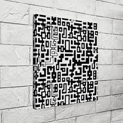 Холст квадратный Чёрно-белая глитч инфекция, цвет: 3D-принт — фото 2