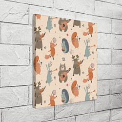 Холст квадратный Животные с инструментами, цвет: 3D-принт — фото 2