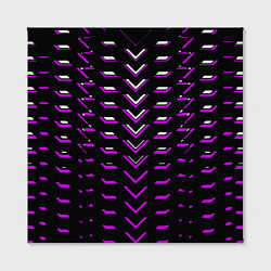 Холст квадратный Розово-белые полосы на чёрном фоне, цвет: 3D-принт — фото 2