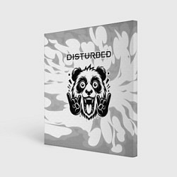 Холст квадратный Disturbed рок панда на светлом фоне, цвет: 3D-принт