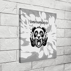 Холст квадратный Disturbed рок панда на светлом фоне, цвет: 3D-принт — фото 2