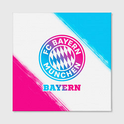 Холст квадратный Bayern neon gradient style, цвет: 3D-принт — фото 2