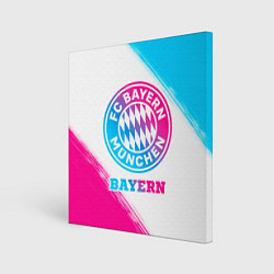Холст квадратный Bayern neon gradient style, цвет: 3D-принт