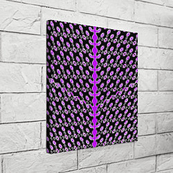 Холст квадратный Розовые киберпанк ячейки на чёрном фоне, цвет: 3D-принт — фото 2