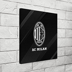 Холст квадратный AC Milan sport на темном фоне, цвет: 3D-принт — фото 2