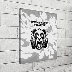 Холст квадратный Twenty One Pilots рок панда на светлом фоне, цвет: 3D-принт — фото 2