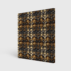 Холст квадратный Золотистая текстурная броня, цвет: 3D-принт