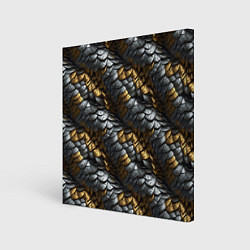 Холст квадратный Черная золотистая броня, цвет: 3D-принт
