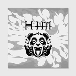 Холст квадратный HIM рок панда на светлом фоне, цвет: 3D-принт — фото 2