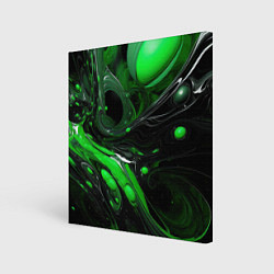 Холст квадратный Green dark abstract geometry style, цвет: 3D-принт