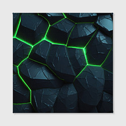 Холст квадратный Abstract dark green geometry style, цвет: 3D-принт — фото 2