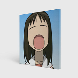 Холст квадратный Azumanga Daioh Аюму Касуга зевает, цвет: 3D-принт