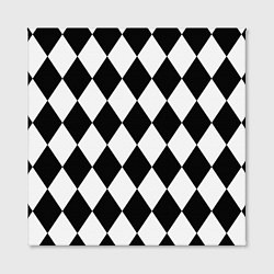 Холст квадратный Арлекин черно-белый, цвет: 3D-принт — фото 2