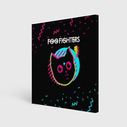 Холст квадратный Foo Fighters - rock star cat, цвет: 3D-принт