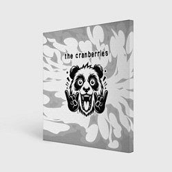 Холст квадратный The Cranberries рок панда на светлом фоне, цвет: 3D-принт