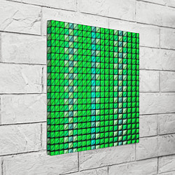 Холст квадратный Зелёные плитки и чёрная обводка, цвет: 3D-принт — фото 2