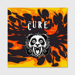 Холст квадратный The Cure рок панда и огонь, цвет: 3D-принт — фото 2