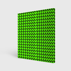 Холст квадратный Зелёные лепестки шестиугольники, цвет: 3D-принт
