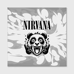 Холст квадратный Nirvana рок панда на светлом фоне, цвет: 3D-принт — фото 2