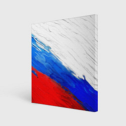 Холст квадратный Триколор красками, цвет: 3D-принт