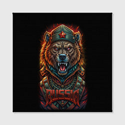 Холст квадратный Русский медведь солдат, цвет: 3D-принт — фото 2