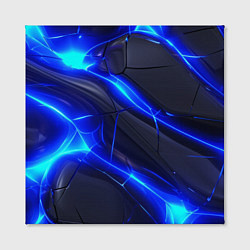 Холст квадратный Яркое синее свечение и плиты, цвет: 3D-принт — фото 2