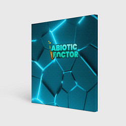 Холст квадратный Abiotic Factor logo neon, цвет: 3D-принт