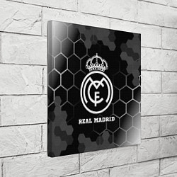 Холст квадратный Real Madrid sport на темном фоне, цвет: 3D-принт — фото 2