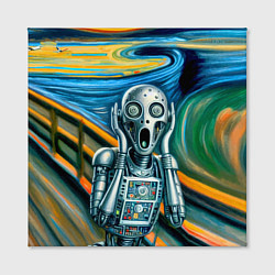 Холст квадратный Робот кричит на картине Эдварда Мунка, цвет: 3D-принт — фото 2