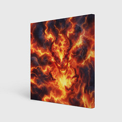 Холст квадратный Огненный демон, цвет: 3D-принт