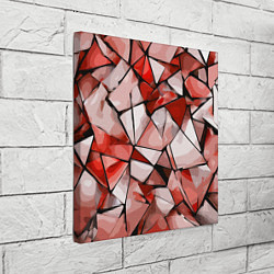Холст квадратный Чёрно-красная абстракция и чёрные полосы, цвет: 3D-принт — фото 2