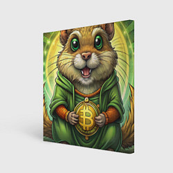 Холст квадратный Криптовалютный хомячок, цвет: 3D-принт