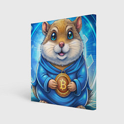 Холст квадратный Хомячок с криптой, цвет: 3D-принт